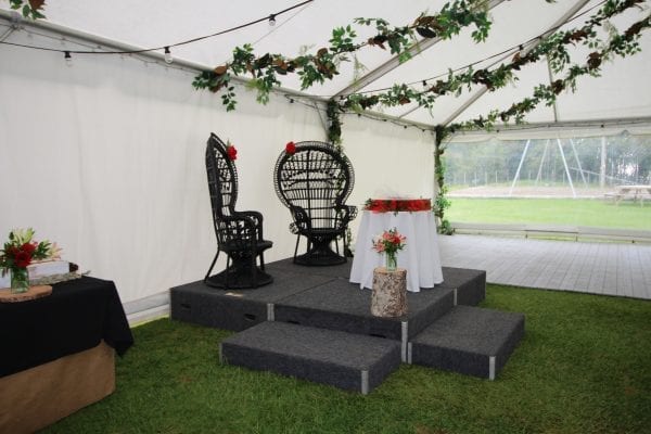 Stage for wedding speeches