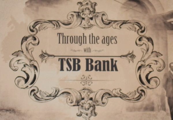 TSB Bank through the ages sign