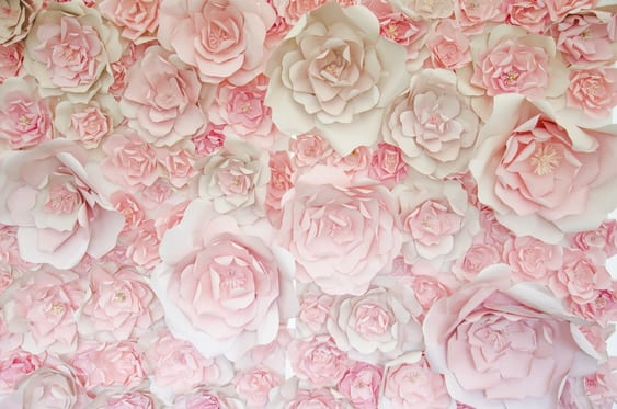 Pink paper flower wall