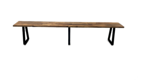 Wooden Bench Seat/ Modern with Black Legs
